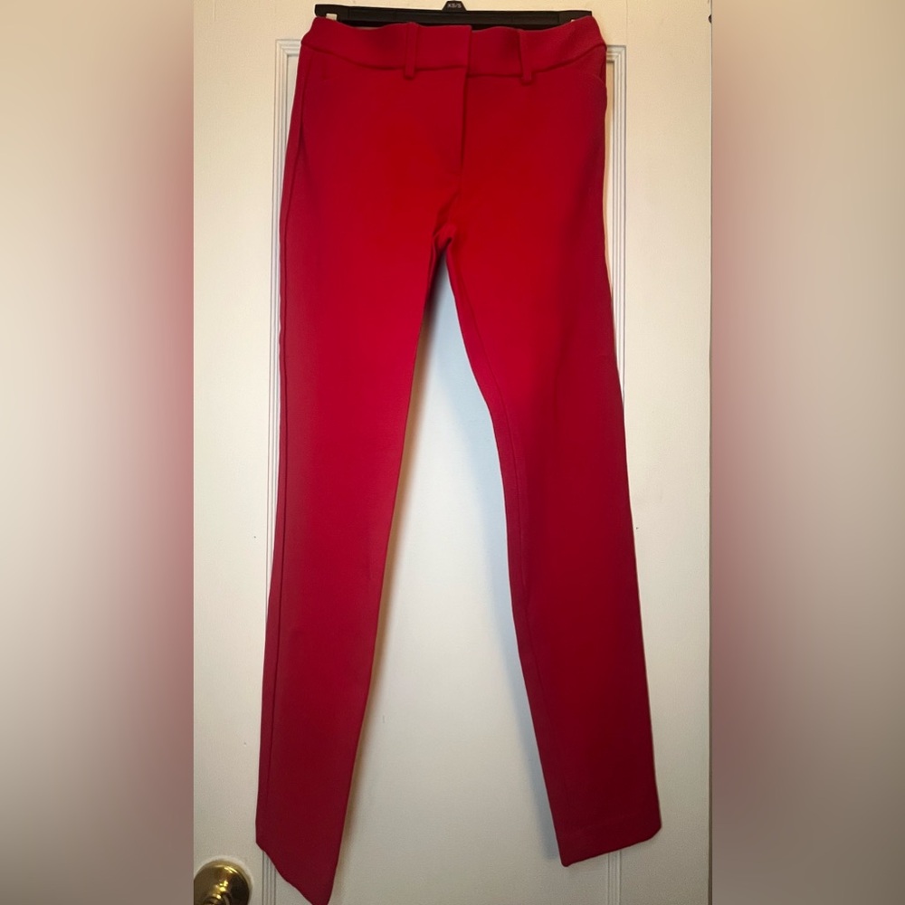 Express Pants Red Mid Rise Skinny Pants For Work Or Going Out Size 00